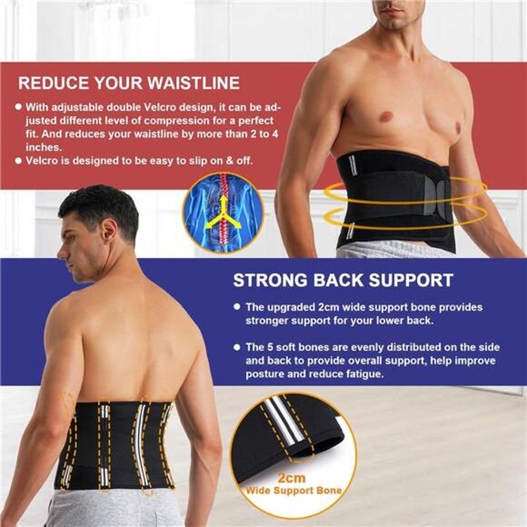Men Waist Trainer Trimmer Tummy Control Compression Shapewear Body Shaper Belt - Picture 5 of 7